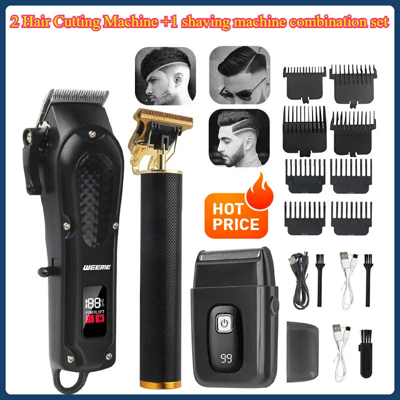 Vintage Hair Clipper Cordless Electric Hair Cutting Machine Portable Shaver Barber USB Fast Charging Hair Trimmer For Hairdresse