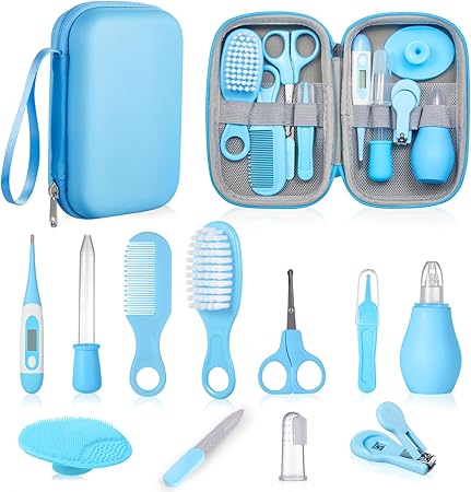 ictin Kit de Cuidado de la Salud del Bebé, Set de Cuidado para el Cabello y Uñas de Bebé, Juego de Seguridad y Salud para Recién Nacidos con Cepillo para el Pelo, Peine, Cortaúñas y Más
