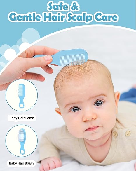 ictin Kit de Cuidado de la Salud del Bebé, Set de Cuidado para el Cabello y Uñas de Bebé, Juego de Seguridad y Salud para Recién Nacidos con Cepillo para el Pelo, Peine, Cortaúñas y Más