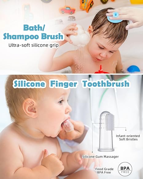 ictin Kit de Cuidado de la Salud del Bebé, Set de Cuidado para el Cabello y Uñas de Bebé, Juego de Seguridad y Salud para Recién Nacidos con Cepillo para el Pelo, Peine, Cortaúñas y Más