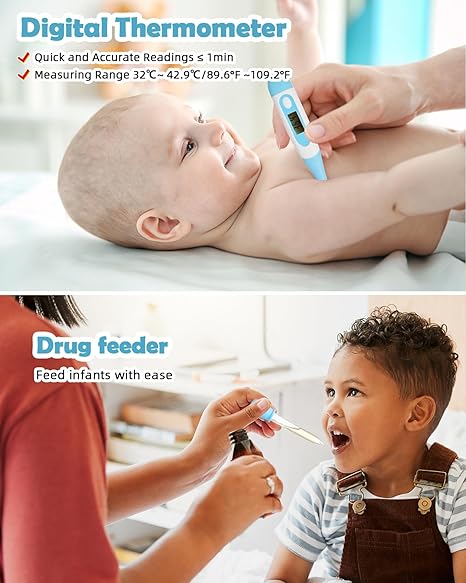 ictin Kit de Cuidado de la Salud del Bebé, Set de Cuidado para el Cabello y Uñas de Bebé, Juego de Seguridad y Salud para Recién Nacidos con Cepillo para el Pelo, Peine, Cortaúñas y Más